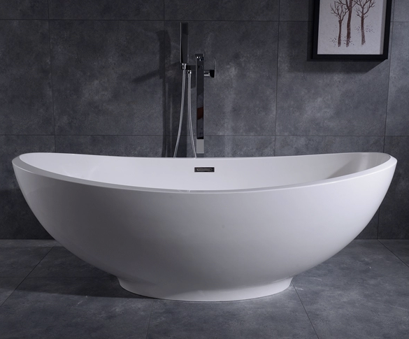 Freestanding Rectangular Soaking Tub Acrylic Elliptical Bowl Bathtubs Free Standing