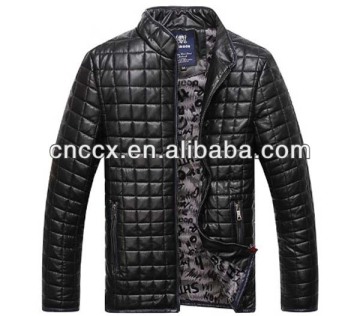14PJ1233 Mens' stitched pu leather winter jacket