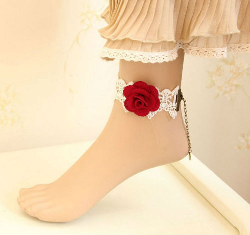 MYLOVE romantic red rose anklet bridal jewelry candy girl accessory MLFL30