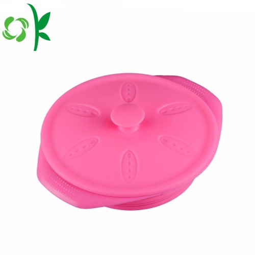 Màu hồng Dog-bát ráp Silicone Pet Bowl với Cover