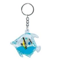 Fancy Liquid angelfish shape Key Ring with floater,fish shape key chain