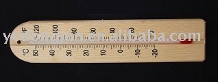Wood board glass thermometer