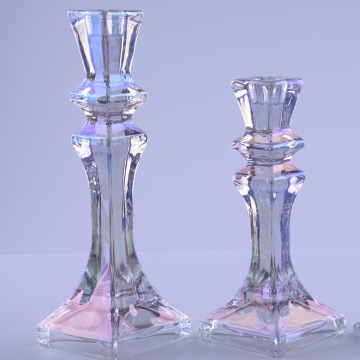 Luster Taper Candle Holders In Glass