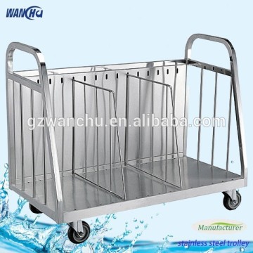 Stainless Steel Food Tray Storage Cart/Tray Clearing Trolley