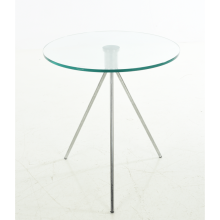 small round tempered glass coffee table