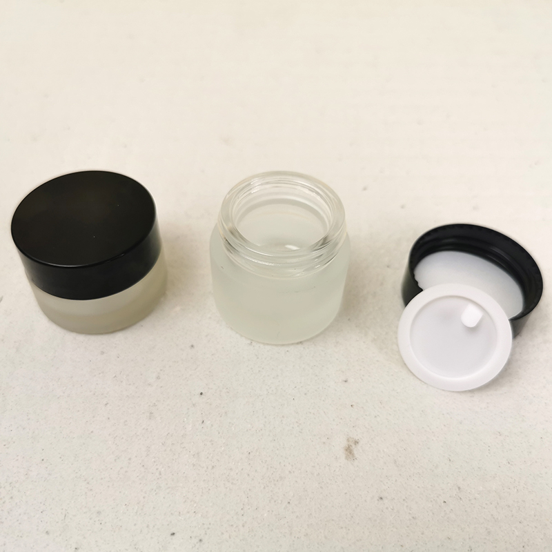 5ml 10ml frosted glass jar for eye cream with silver lid mini glass jar for cosmetics