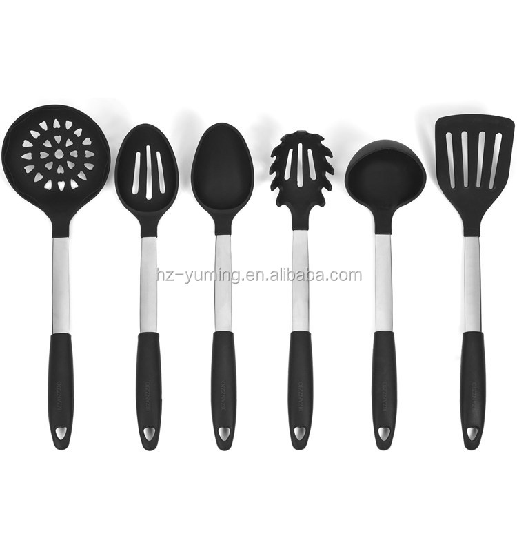 Amazon Best Selling Products Set Of 6 Stainless Steel Silicone Kitchen Utensils