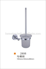 Toliet Brush Holder with Brush Bar and Frosted Glass Cup