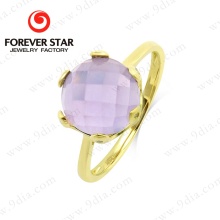 New Arrival Gold Ring with Amethyst Stone 18K