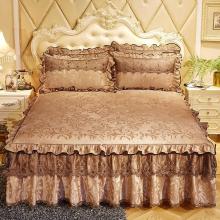 3 Pcs Bed Spreads European Luxury Bed Skirt Thicken Beautiful Cal King Size Bedding Havy Sheets Bedspreads Queen/King Size