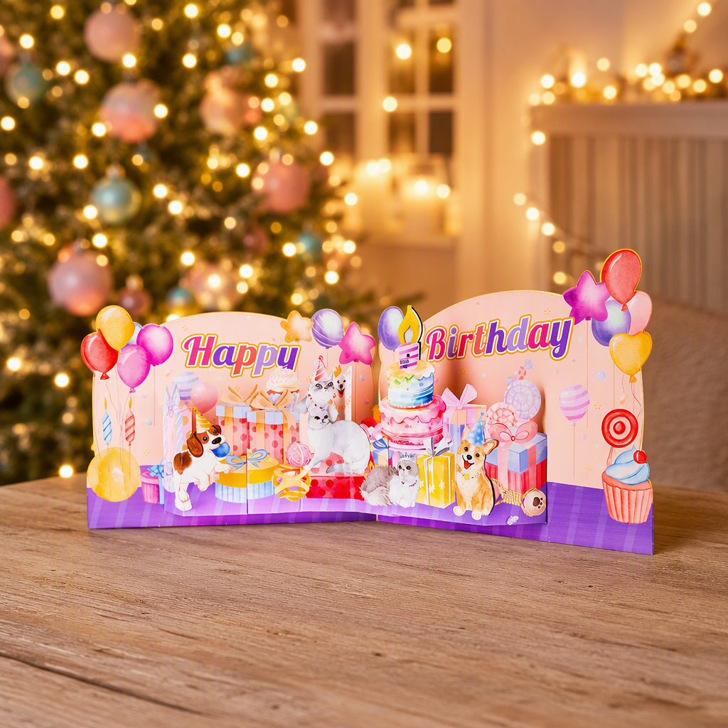 scena-imprezy-zwierząt-tort-urodzinowy birthday-cake-animals-party-scene
