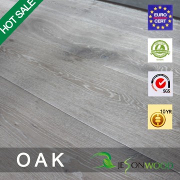 Engineered Grey color oak hardwood flooring wide plank board