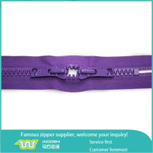 Purple double sided plastic zipper top sellig zipper plastic wholesale zipper