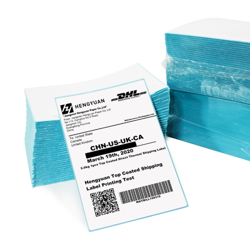 Premium 4x6 fanfold blue liner shipping address label