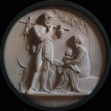 Living Decoration Marble Carving Family Member Bas Relief Wall Sculpture