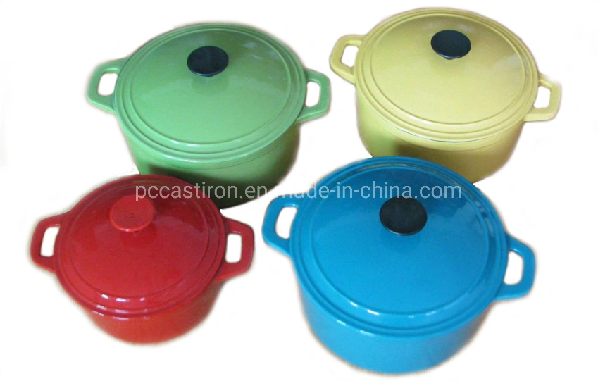 Enamel Cast Iron Cookware Set with Ss Knob Bakelite Knob Iron Knob