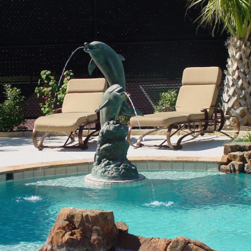 Life size statues bronze swimming pool sculpture dolphin for sale