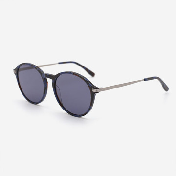 Oval Acetate And Metal Combined Female Sunglasses 23A8117