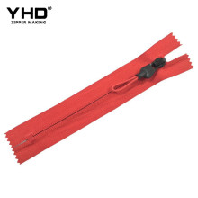 Eco-friendly auto colored cord factory two-way slider zipper rubber slider zip pull