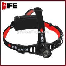 GF-8018 Aluminum Alloy Zoom Adjustable Head Portable Charger Rechargeable LED Headlamp torch