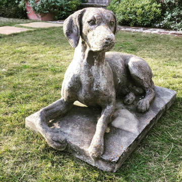 Hot selling small garden decor realistic stone dog sculpture