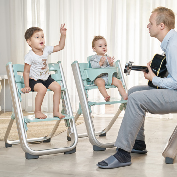 Plastic Folding Baby High Chair with Adjustment