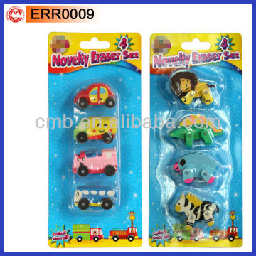 Promotional kids animal erasers and car erasers