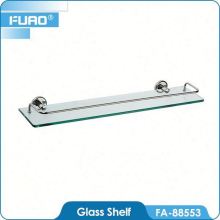 FUAO Brass bathroom chromed black glass wall shelf