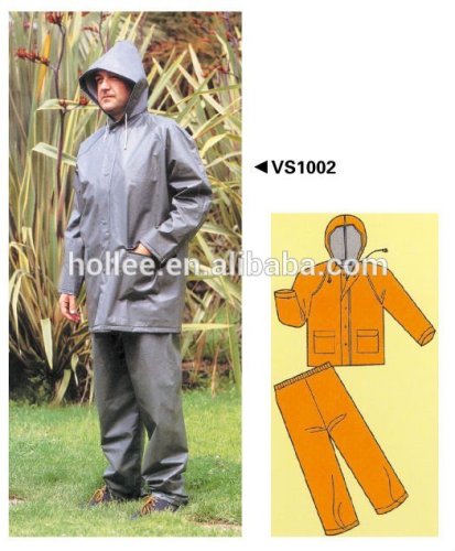 rubber rainsuit,pvc/polyester rainsuit