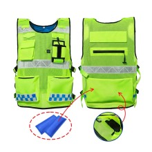 Summer Men's Cooling Safety Vest with Ice Packs - Reflective Cool Vest for Hot Weather Work