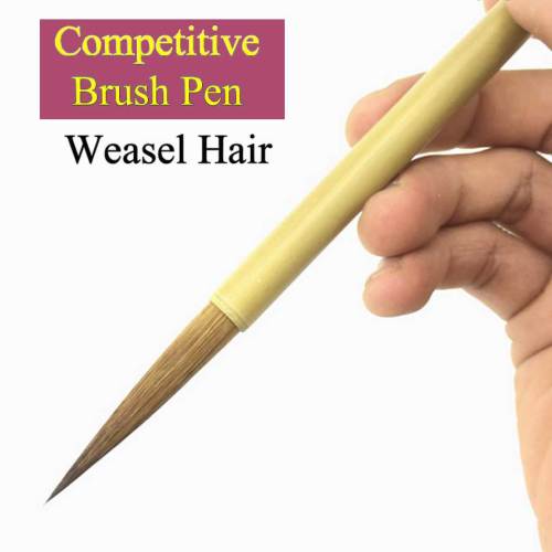 Chinese Calligraphy Brushes for Slender Gold & Line Painting Weasel Hair brush pen Bamboo Rod Pen holder Art Painting Supply