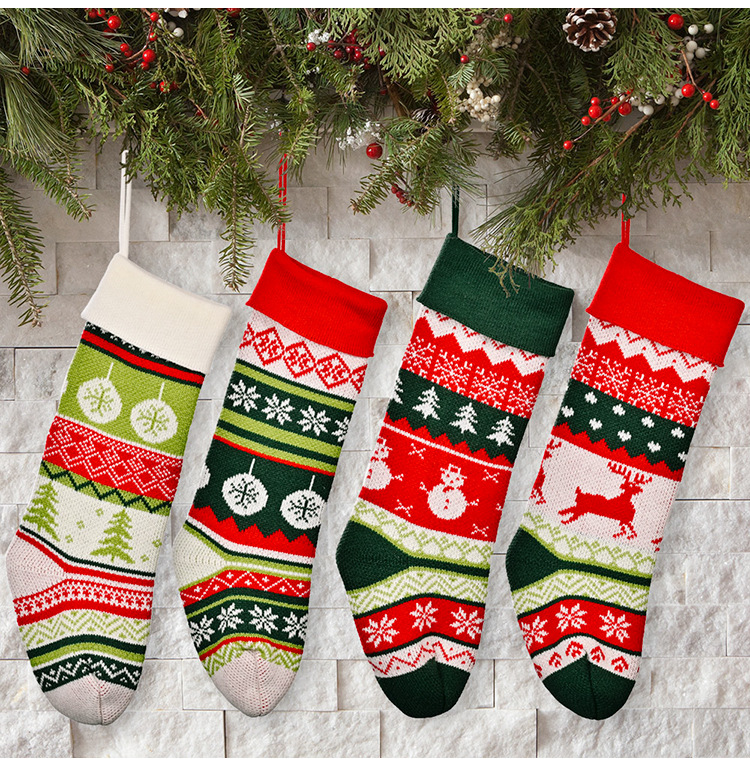 2021 New Knitted Christmas Socks Christmas Gift Socks 4 Kinds of Children's Holiday Gift Bags