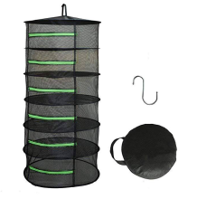 Green Zipper Herb Drying Rack - Black Mesh Hanging Drying Net