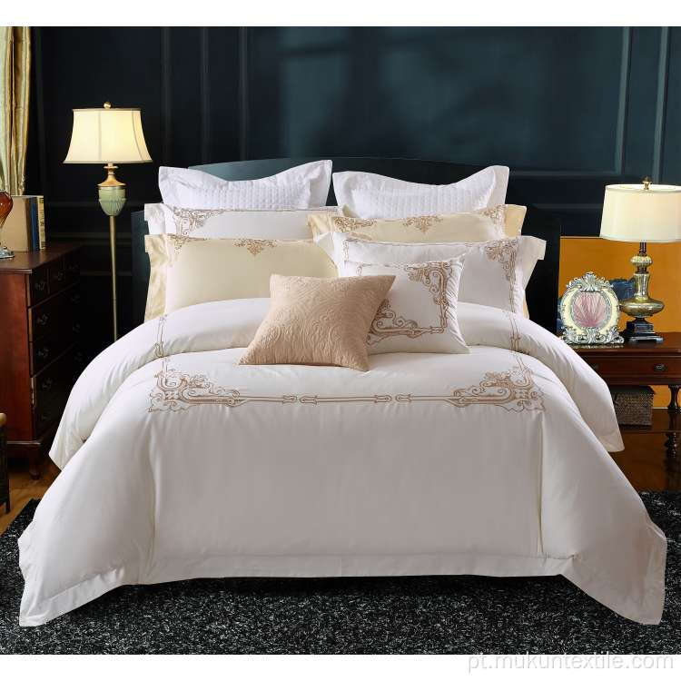 Conjunto de cama de algodão 100% algodão personalizado de 4 PCs