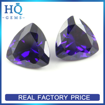 Wuzhou Factory Supply Loose CZ Stone Purple trillion Cubic Zircon