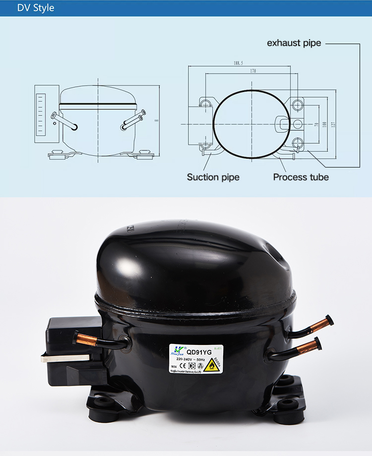 156W Low Noise 1/7hp air Compressor for Refrigerator