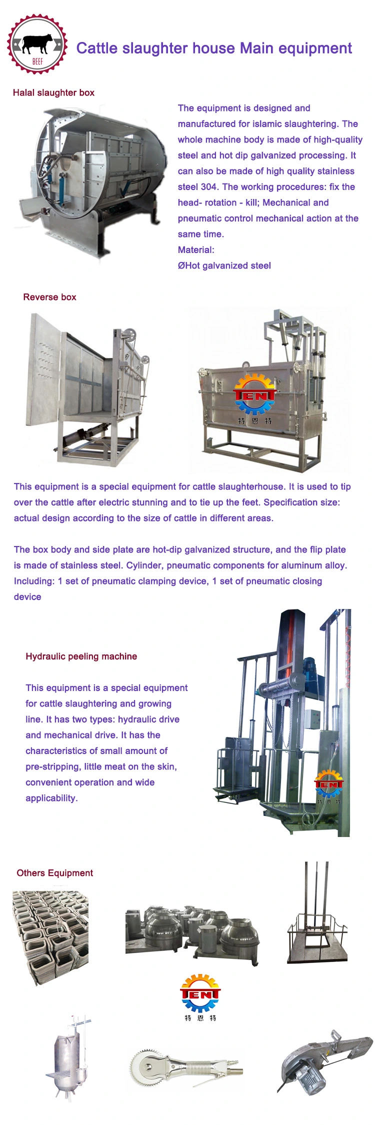 Factory Direct Cattle Slaughtering Equipment