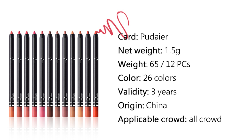 Hot Sale Makeup Cosmetic Lipliner Pen Multicolor Waterproof Lip Liner Manufacturer