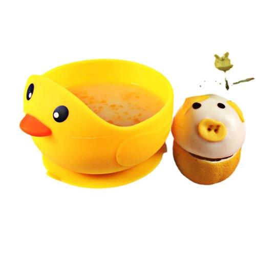 Bentuk Bebek Non Slip Silicone Suction Bowl