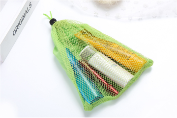 Compact and portable cosmetic mesh bag