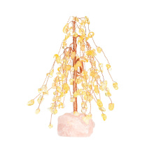 Raw Citrine Raw Stone Copper Tree Rose Quartz Base Ornament