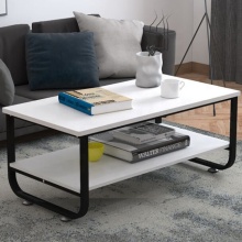 Creative U-Shaped Angle Steel Wood Coffee Table
