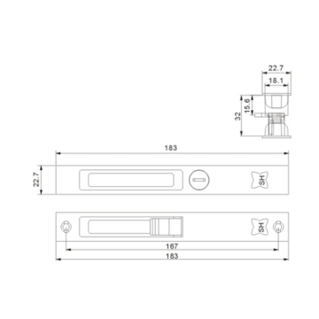 PORTE COULISSANTE DOUBLE SERRURE AVEC CLE