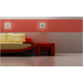 Design backsplash bagno rosso Tessere di mosaico in vetro