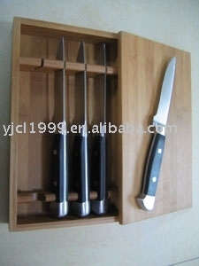 steak knife set with wooden box
