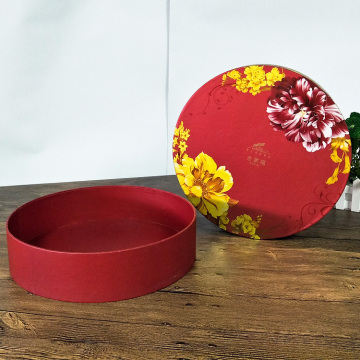 Customize Cardboard Paper Red Round Cake Boxes