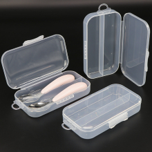 Plastic Cutlery Tableware Storage box Mini Gift Case Small Square Transparent PP Childent's Tableware Box