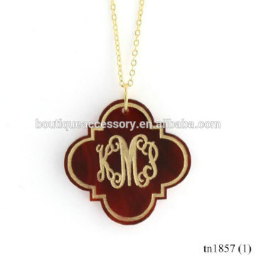 Countess Quatrefoil Monogram Necklace