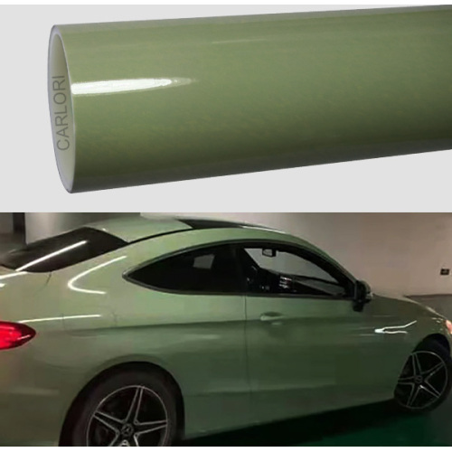 Crystal Gloss Khaki թեթեւ կանաչ մեքենայի փաթաթում վինիլ