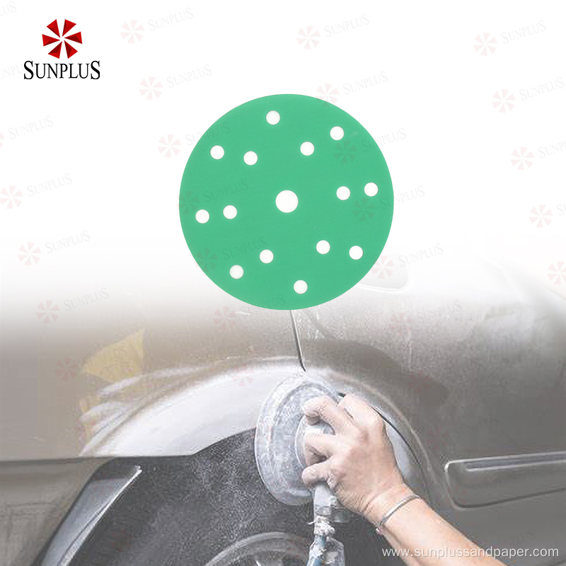 17Holes Round Green Sandpaper Disc Auto Polishing Sandpaper